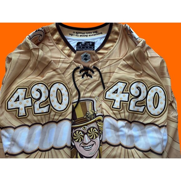Hockey Jersey 420 "Pure Inebriation" Willy Wonka Golden Ticket | Elev808Design - Picture 4 of 5